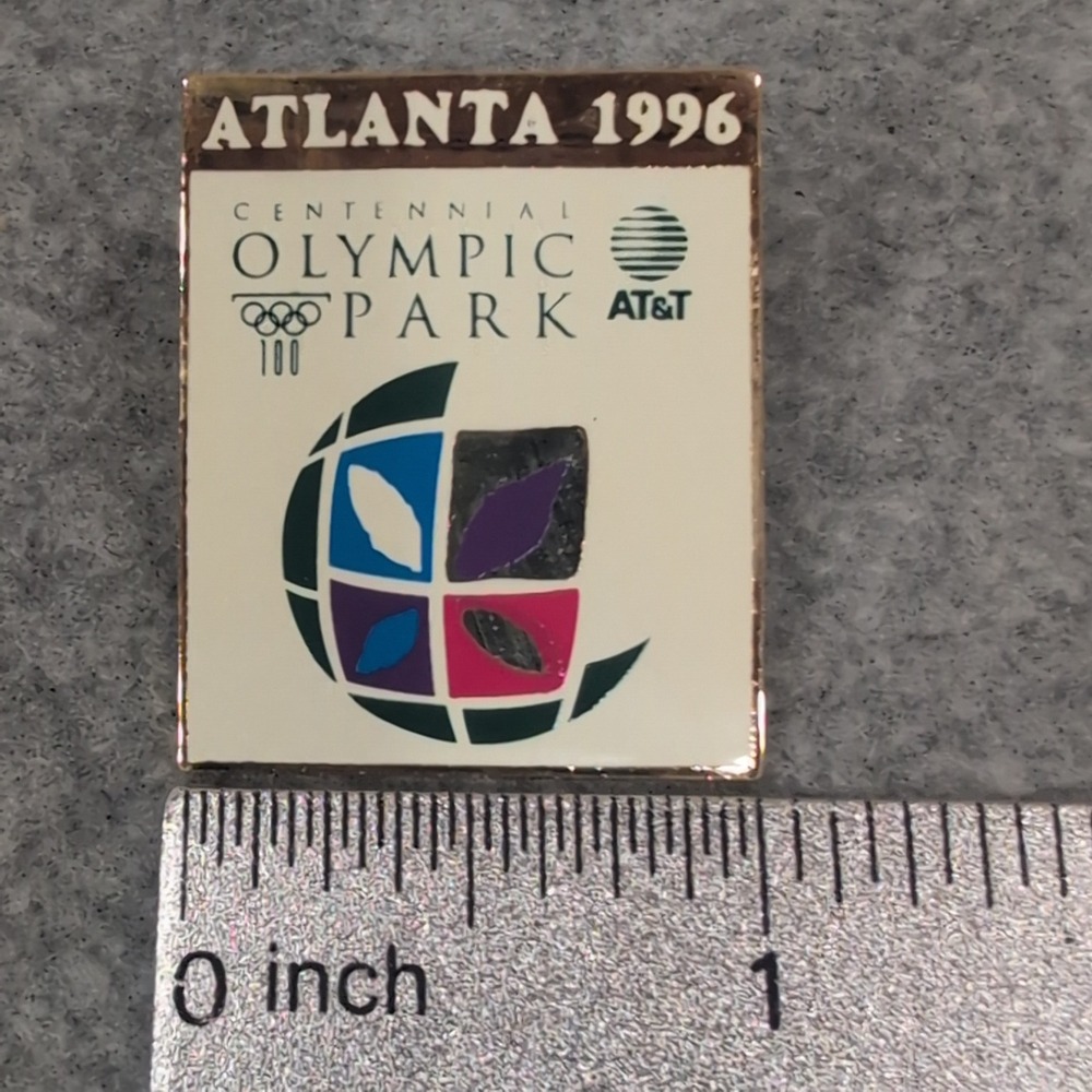 Atlanta 1996 Centennial Olympic‎ Park AT&T Commemorative Pin Souvenir 1" × 1.25" - Picture 3 of 3
